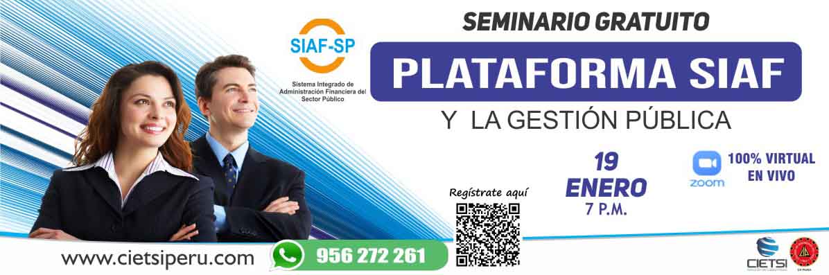 seminario gratuito plataforma siaf y su aplicaciOn en la gestiOn pUblica 2024